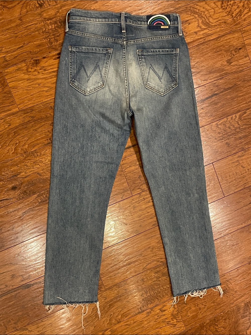 MOTHER Superior The Tomcat Ankle Fray The Last Supper Rainbow Patch Jean Size 28 - Picture 11 of 15